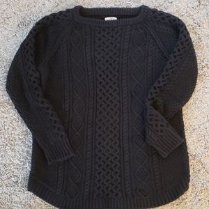 NWT LL Bean Black fisherman tunic sweater (size L)